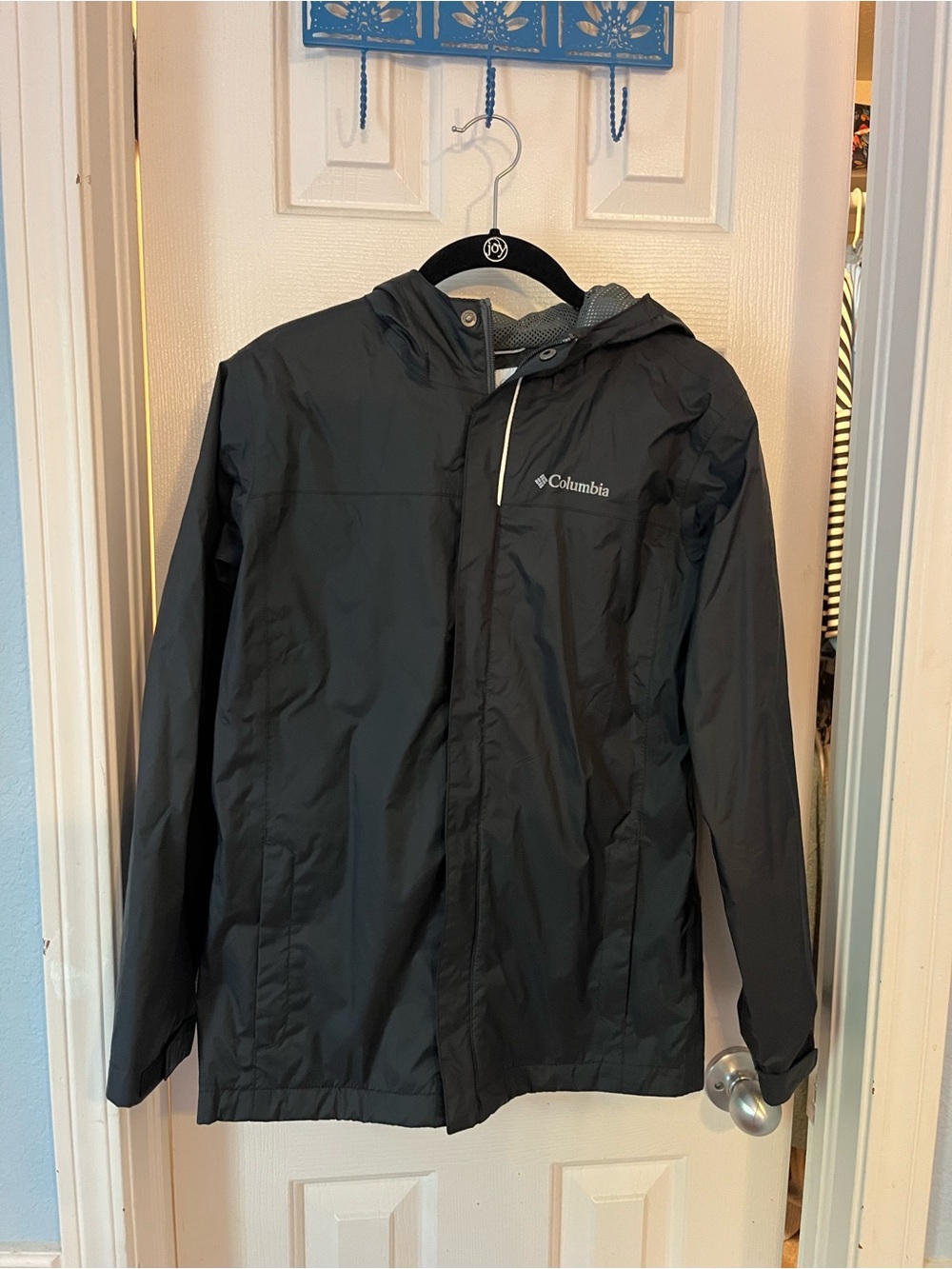 Columbia Youth Black Waterproof Hooded Jacket